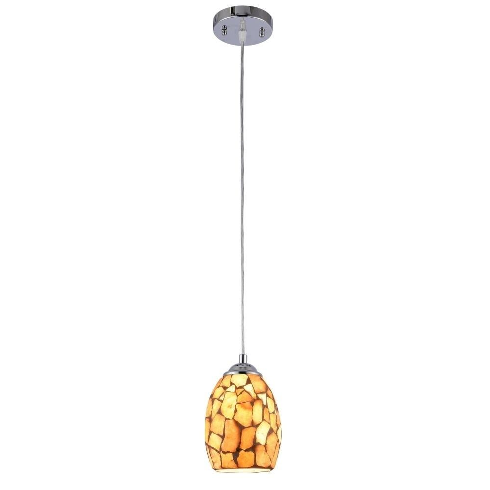 Elegant Mosaic Mini Pendant Light with Chrome Finish 5" Shade