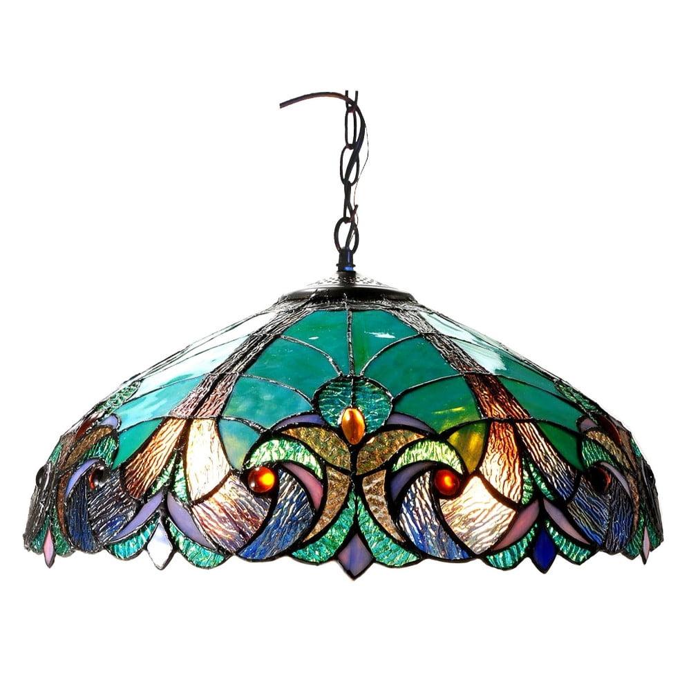 Liaison 18" Bronze Victorian Tiffany-Style Ceiling Pendant