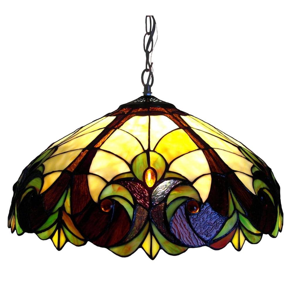 Chloe Lighting Liaison Tiffany-Style 2 Light Victorian Ceiling Pendent 18" Shade