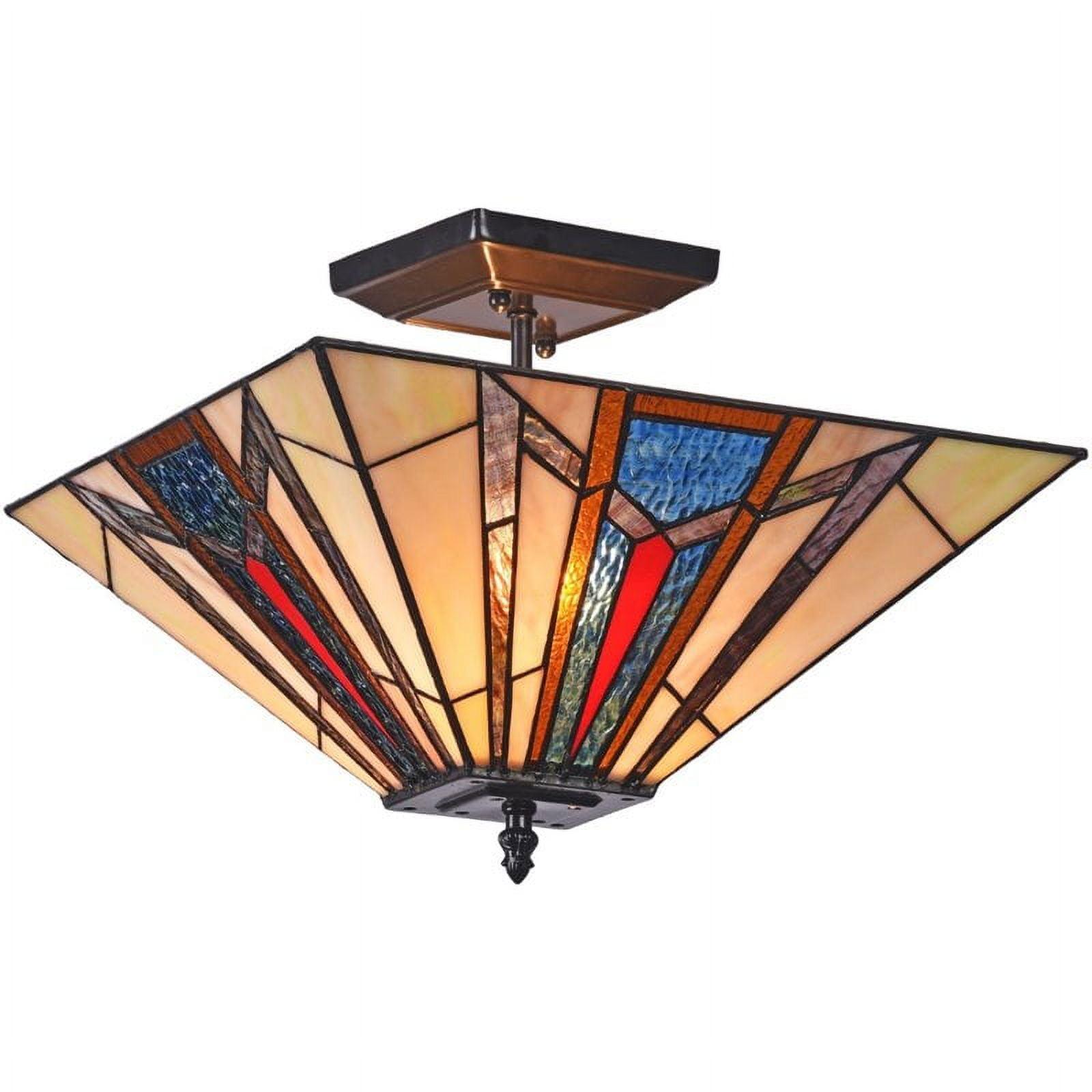 Maxwell Mission 14" Blackish Bronze Semi-Flush Ceiling Fixture