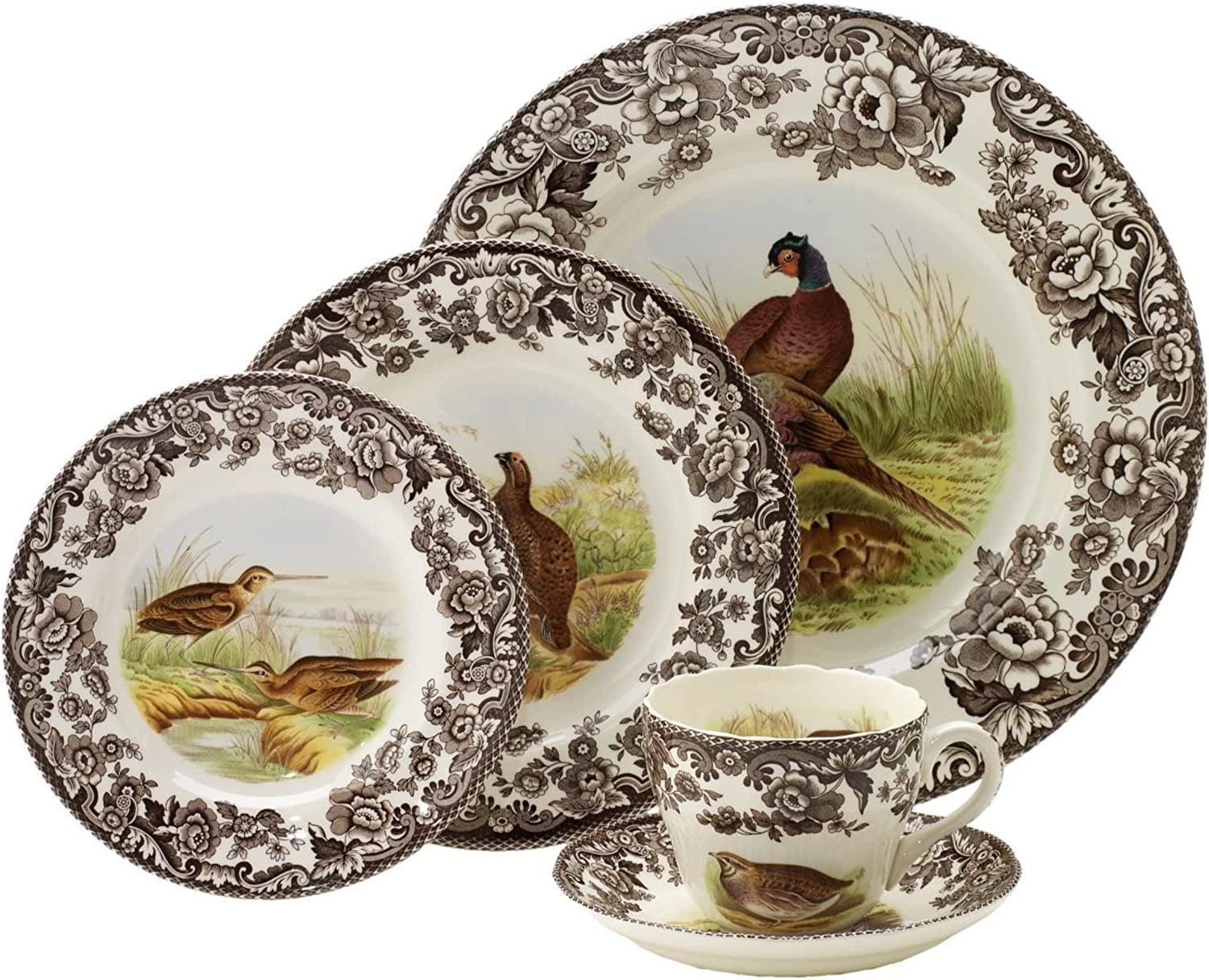 Countryside Elegance Ceramic White 5-Piece Entree Plate Set