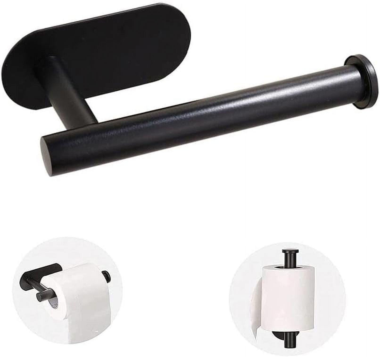 CasaCulina Toilet Paper Holder, Rustproof Adhesive Toilet Paper Holder, Stainless Steel Toilet Roll Holder Self Adhesive, No Drilling Toilet Paper Roll Holder Stick on Wall(1Pack, Matte Black) C33