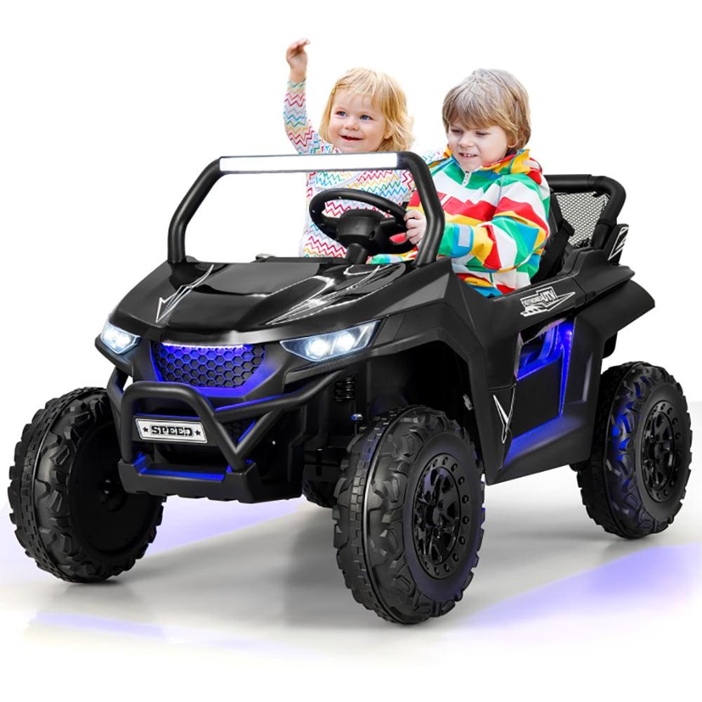 Costway 12V 2-Seater Kids Ride On UTV RC Electric Vehicle Suspension w/ Lights & Music