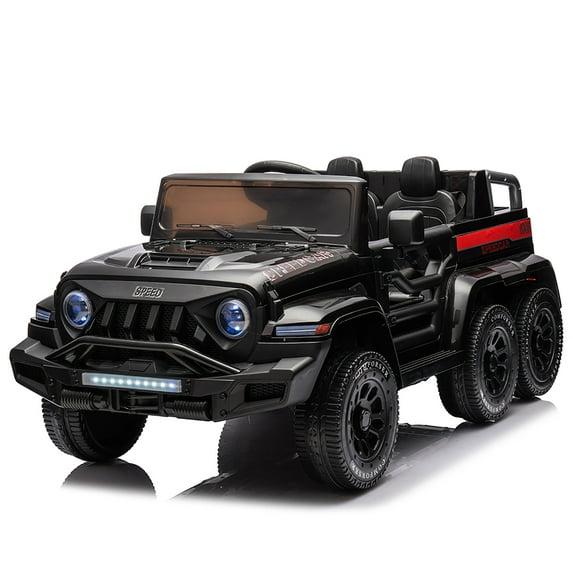 Camión para Niños de 24 V, Auto de Juguete para Montar en 4 Wd con Ruedas de Neumáticos Resistentes Al Desgaste, Auto Eléctrico para Montar Todoterreno con Control Remoto, Faros LED, Velocidad de hasta 5 mph (Negro)