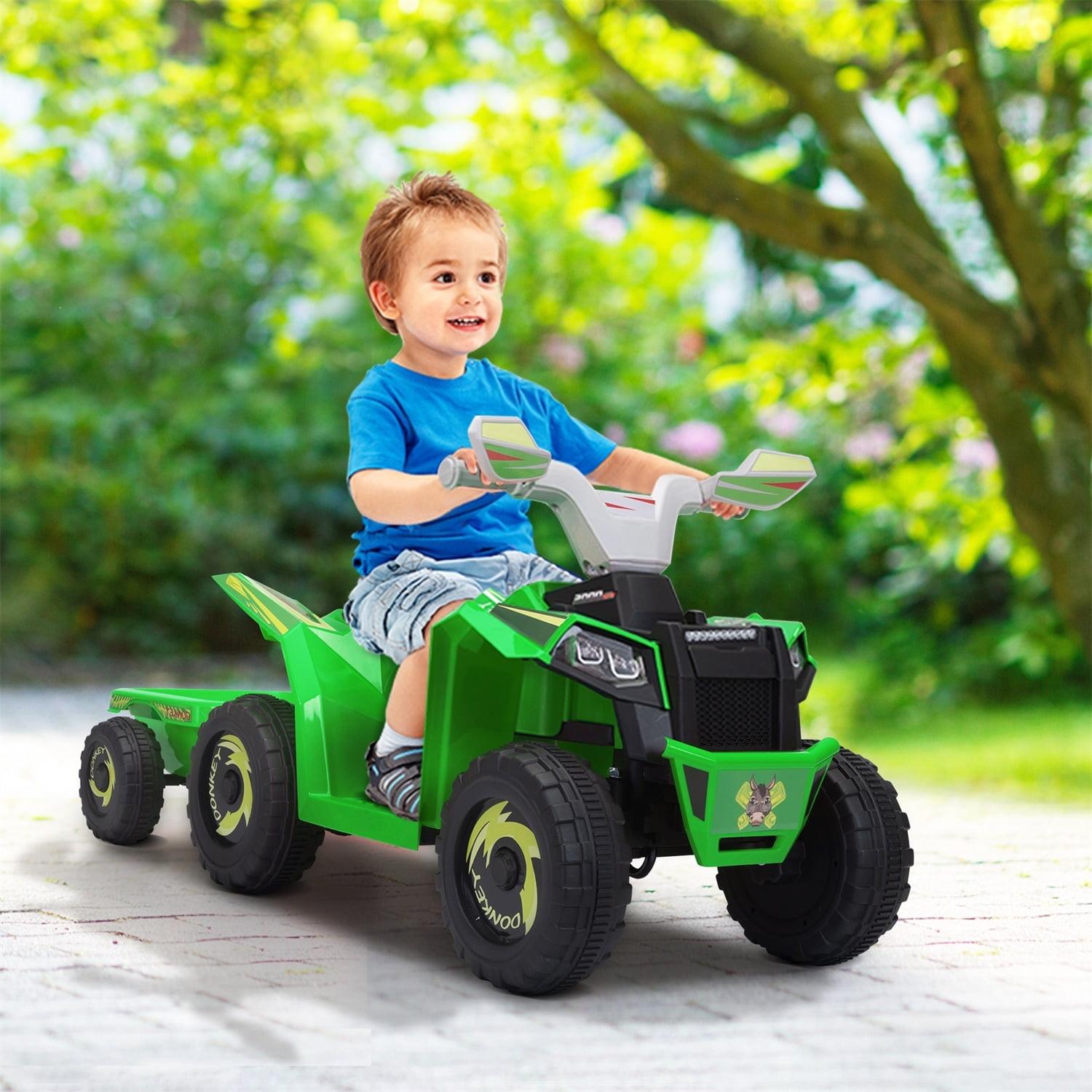 CIPACHO 6V Kids Ride-on ATV, 4 Wheels Battery-Powered Ride-On Toy for Children, Green