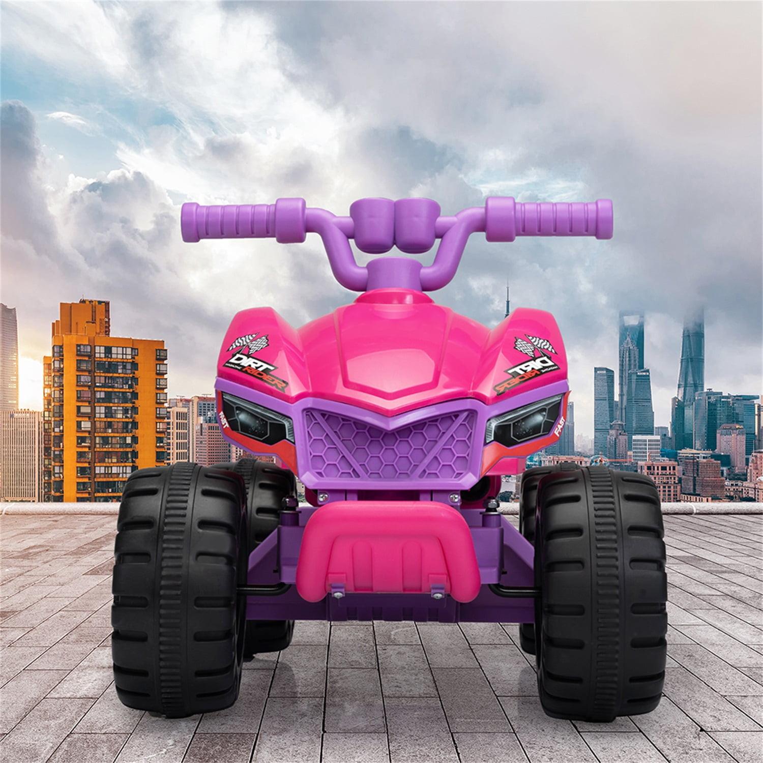 CIPACHO 6V Kids Ride-On Electric ATV, 4-Wheeler Quad Car Toy with Music for Toddlers Age 3-5, LED Headlights and Spray Device, Pink