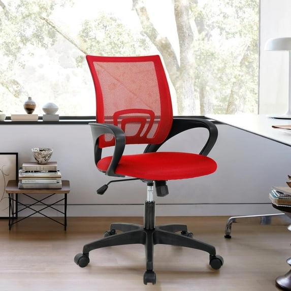 MarketLane Home Office Chair Ergonomic Desk Chair Mesh Computer Chair with Lumbar Support Armrest Executive Rolling Swivel Adjustable Mid Back Task Chair for Women Adults(Red)