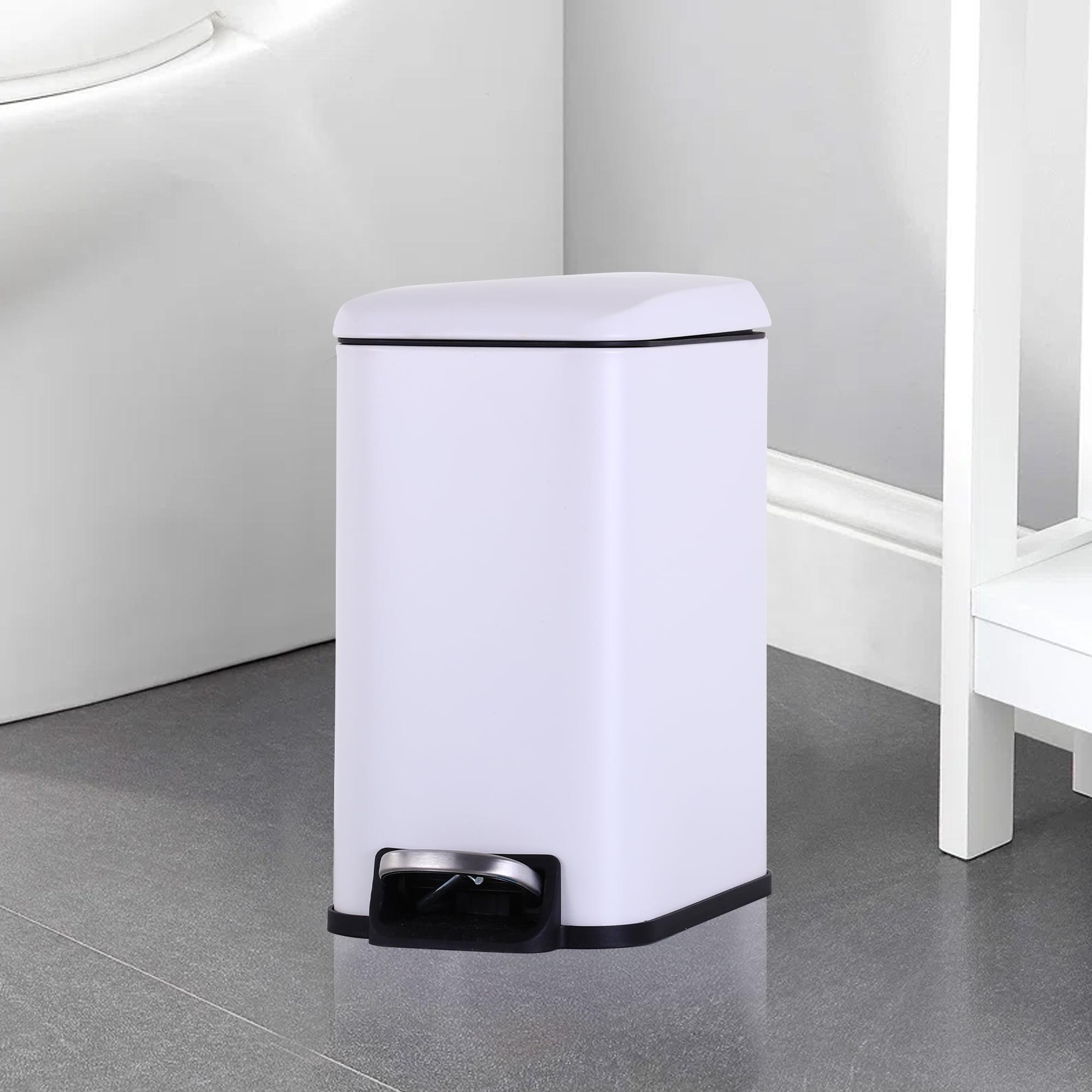 FDW Bathroom Trash Can With A Lid 1.3 Gallon  (5 L) Small Trash Bin Step Pedal Garbage Can With Removable Bucket Slim For Small Spaces For Bathroom,Bedroom,Kitchen,Office