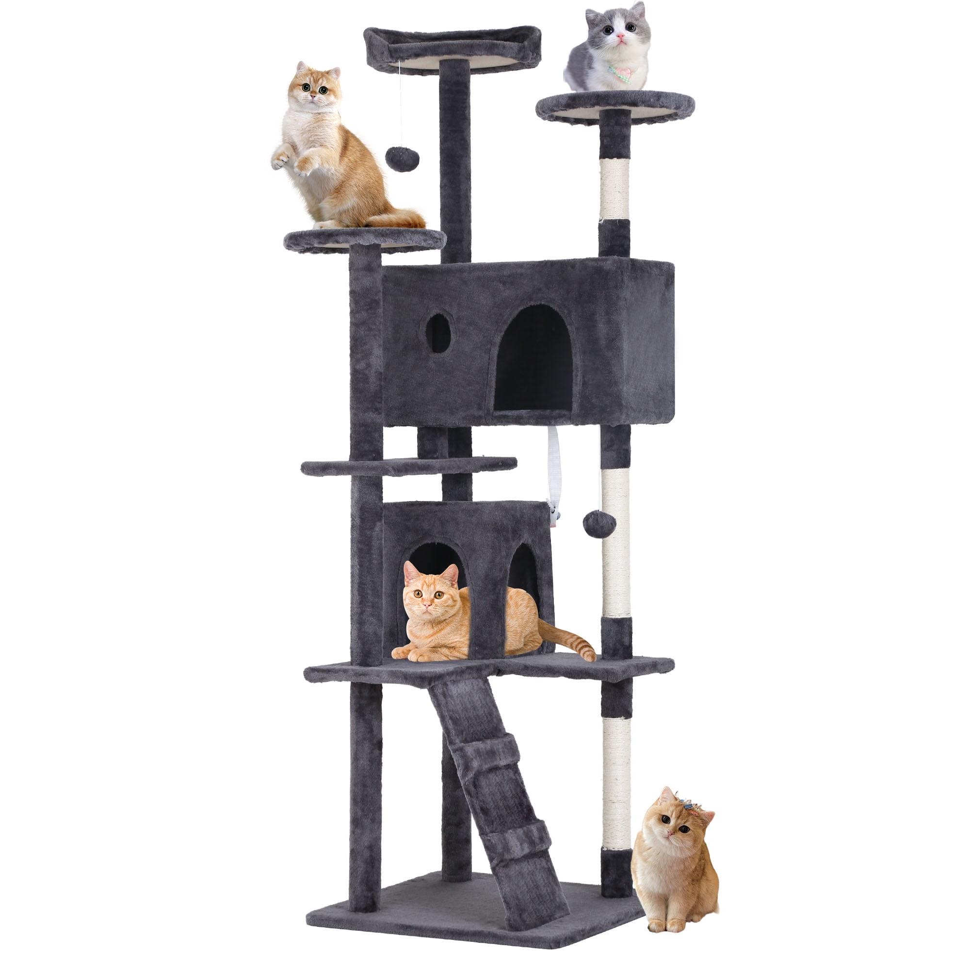 Tucker Murphy Pet™ 70In Cat Tree Tower For Indoor Cats,Multi-Level, Furniture Activity Center With Scratching Posts Stand House Cat Condo With Funny Toys For Kittens Pet Play House,Dark Gray