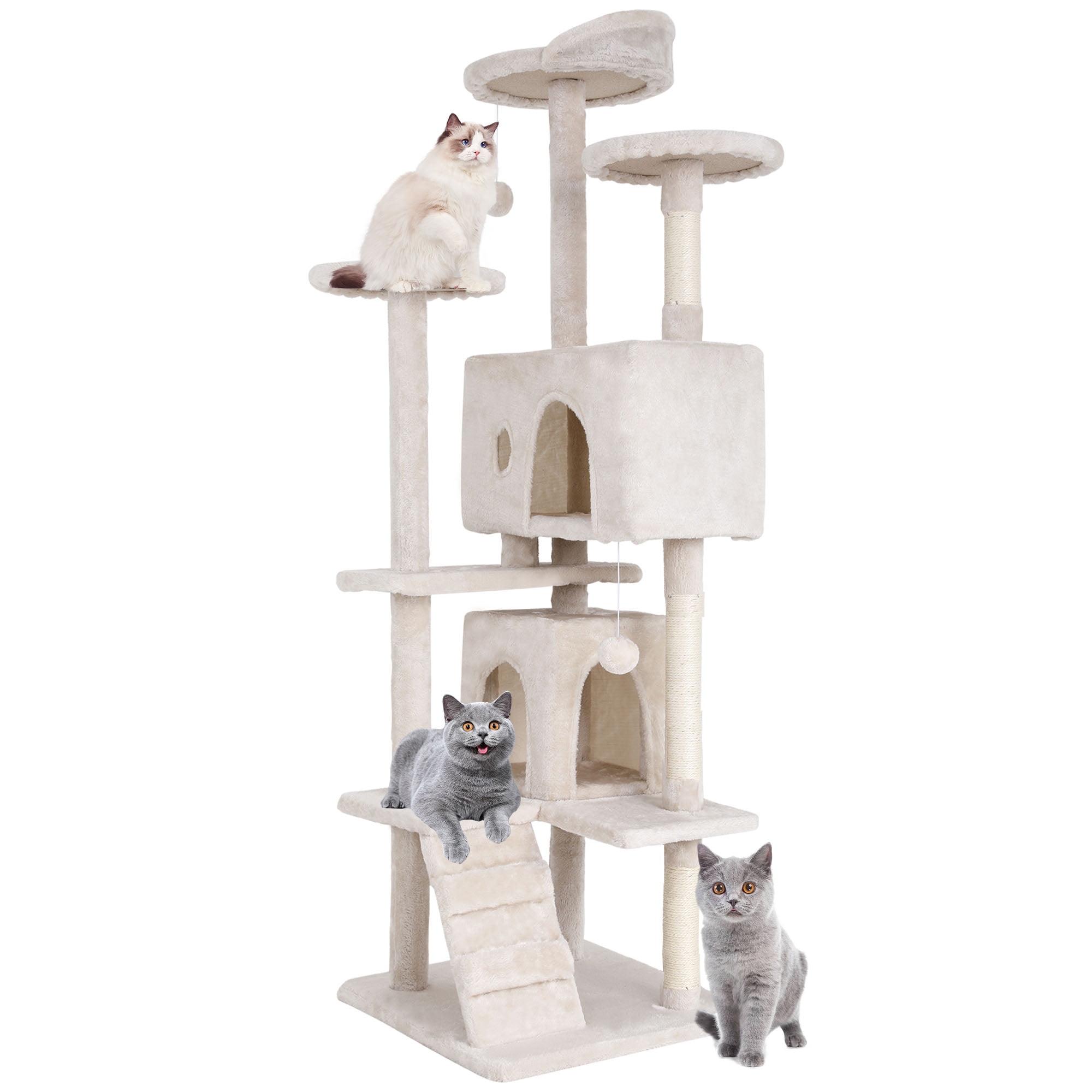 Multi-Level Cat Tree Tower Furniture Activity Center With Scratching Posts, Toys And Condo For Indoor Kittens