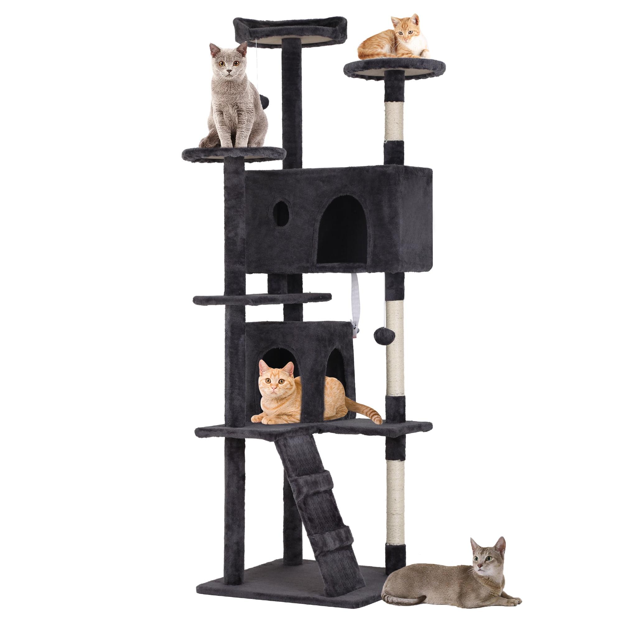 Tucker Murphy Pet™ 70In Cat Tree Tower For Indoor Cats,Multi-Level, Furniture Activity Center With Scratching Posts Stand House Cat Condo With Funny Toys For Kittens Pet Play House,Dark Gray