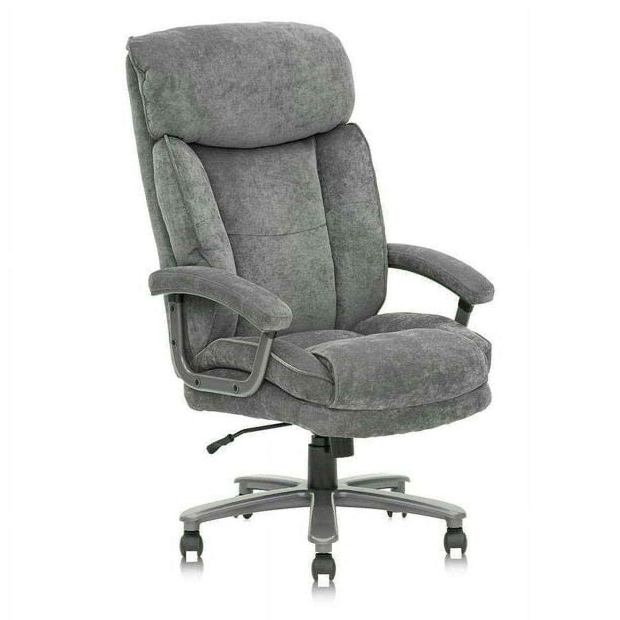 Gray High Back Swivel Executive Office Chair with Adjustable Arms