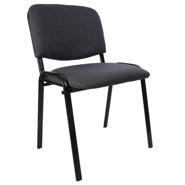 Gray Fabric Stackable Chair with Metal Frame and Lumbar Support