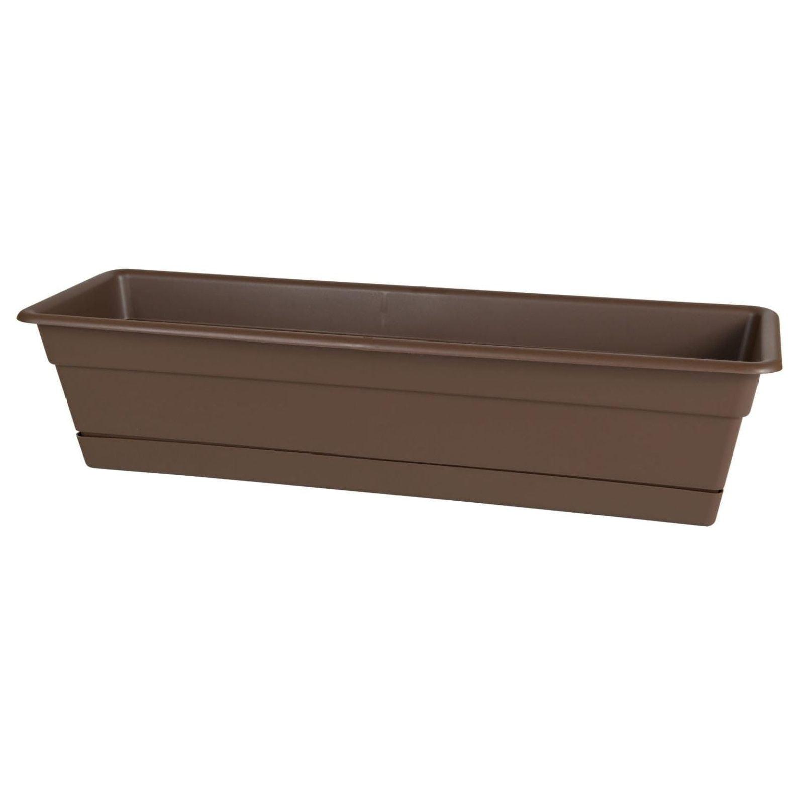 Bloem Dura Cotta 5.75 in. H X 30 in. W X 7.5 in. D Resin Window Box Chocolate