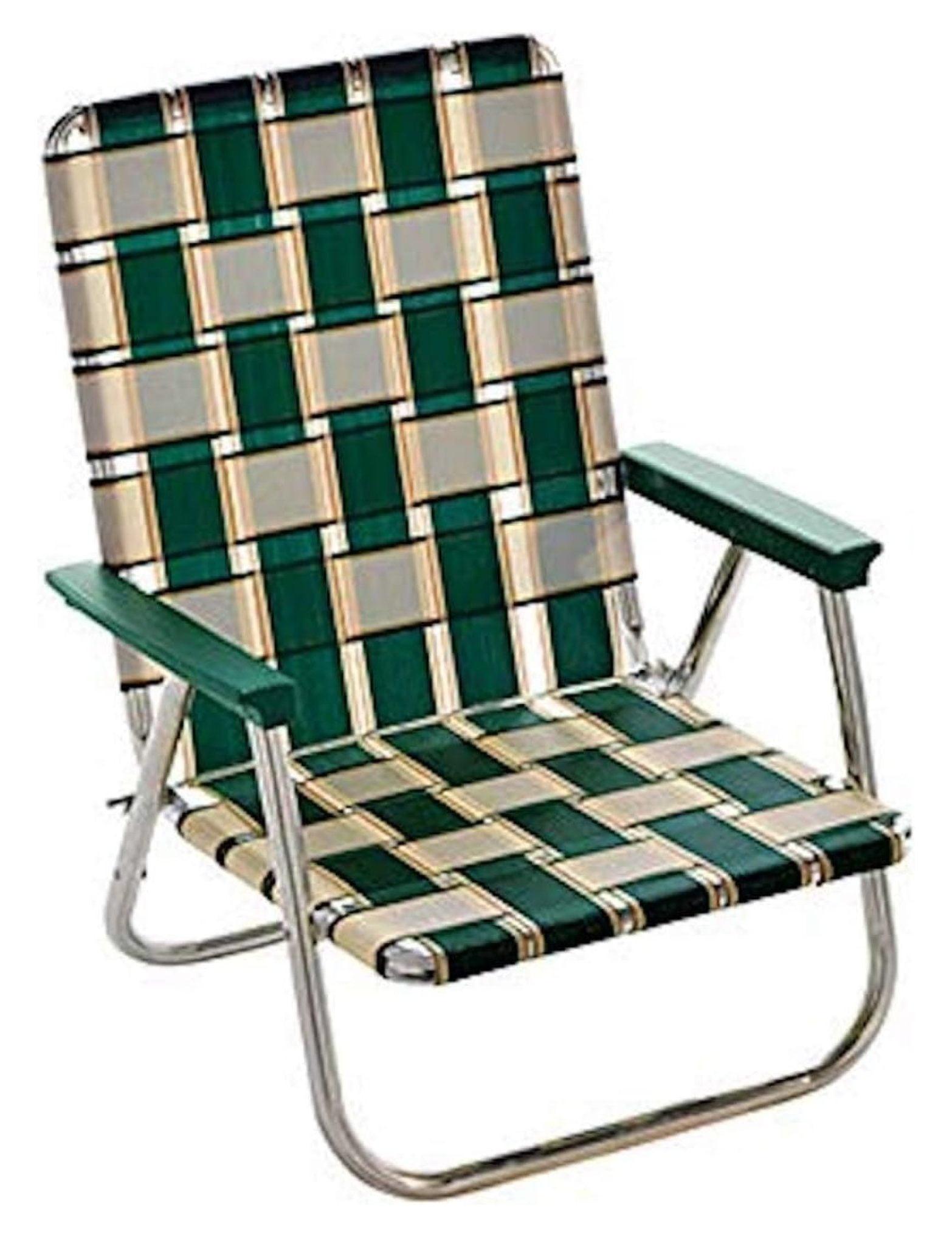 Charleston Green High Back Folding Aluminum Beach Chair