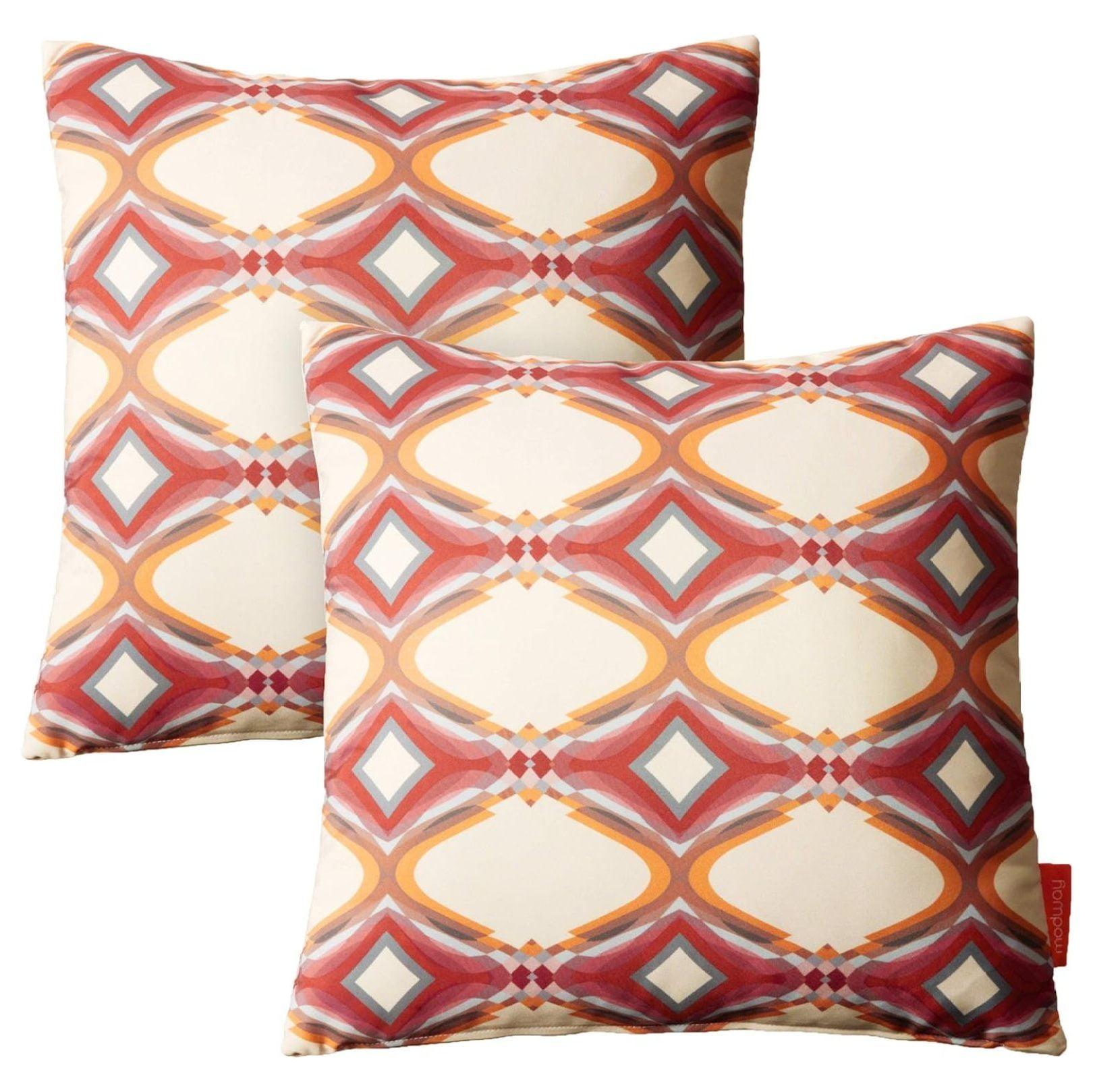 Modway Outdoor Indoor Two All Weather Patio Throw Pillows in Repeat