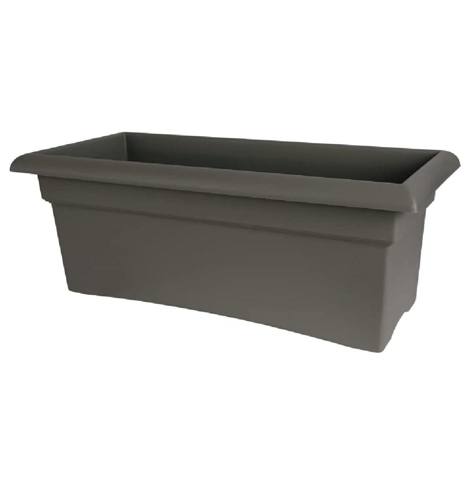 Charcoal Gray 26-inch Wide Resin Veranda Deck Box Planter