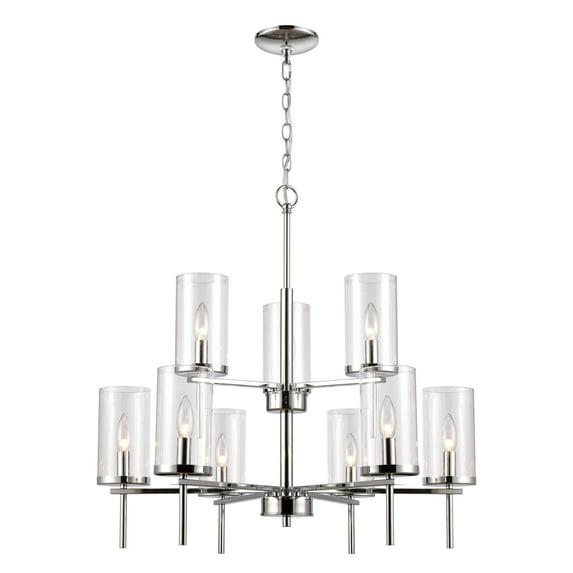 CN290923-Thomas Iluminación-9 Luz Lámpara de Araña-acabado Cromado -instalación Tradicional