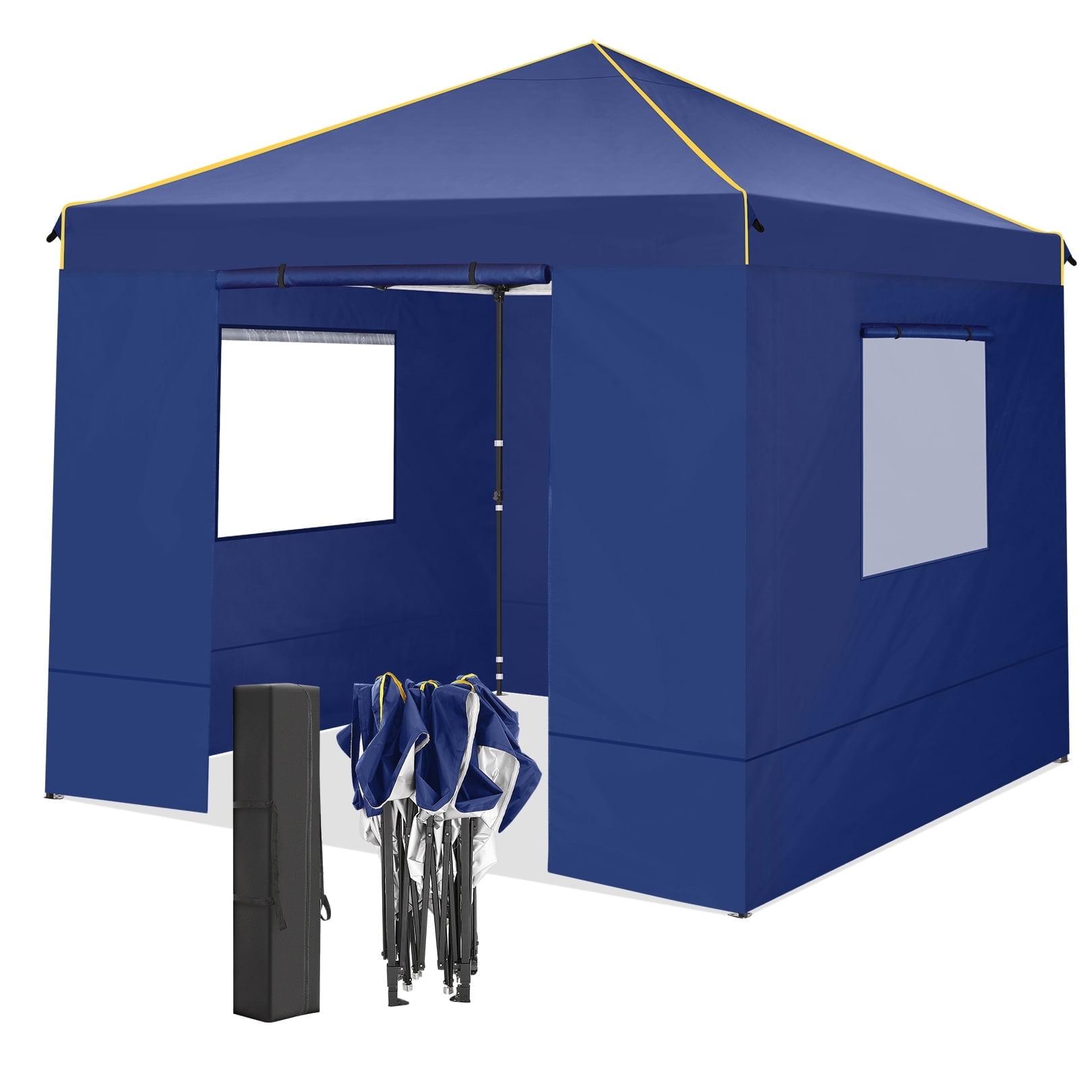 COBIZI 10x10 Pop-up Canopy Tent with 4 Sidewalls and Mesh Windows 2.0, Waterproof Commercial Instant Outdoor Canopy Tents for Party/Exhibition/Picnic with Carry Bag,4 Stakes & Ropes,Dark Blue