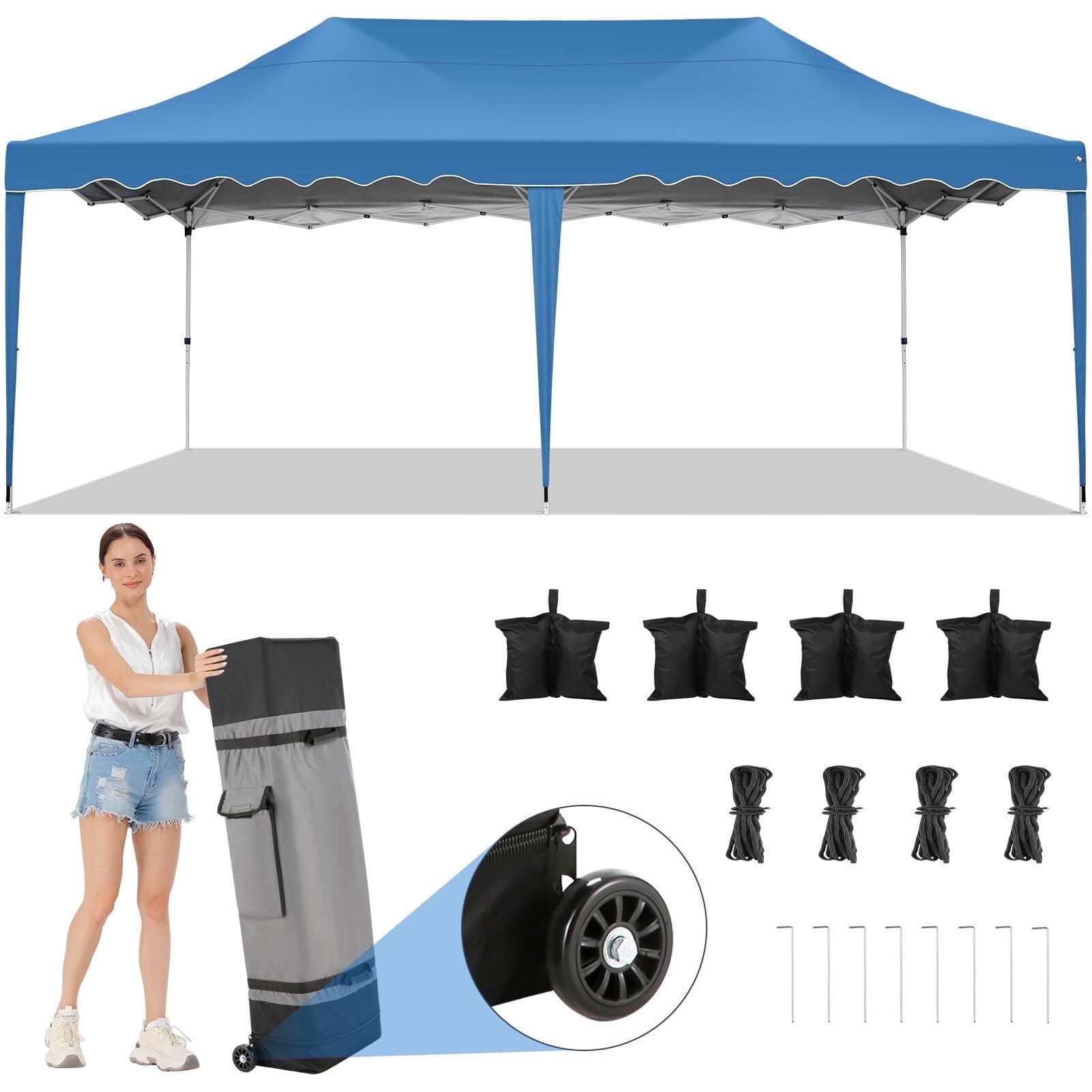 Ainfox 10 x 20 ft Pop up Outdoor Canopy Tent,Portable Shade Instant Folding Gazebo Tent,Blue