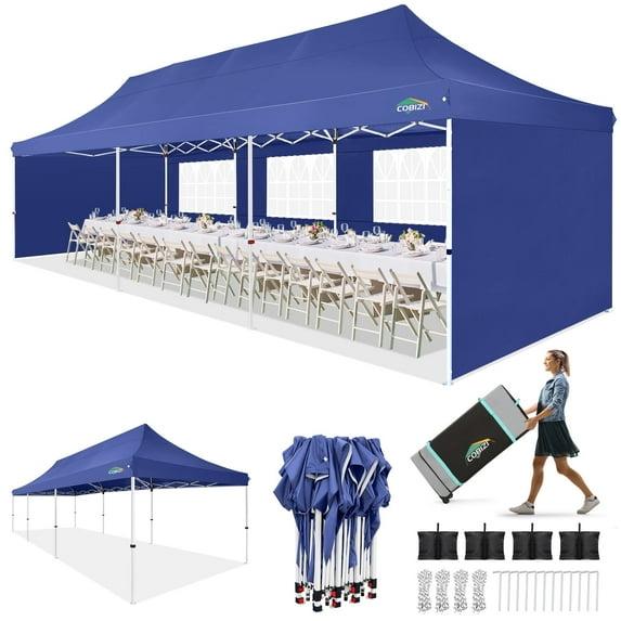 Cobizi 10×30 FT Pop Up Heavy Duty Party Tent with Walls Canopy Commercial Tent with Metal Frame