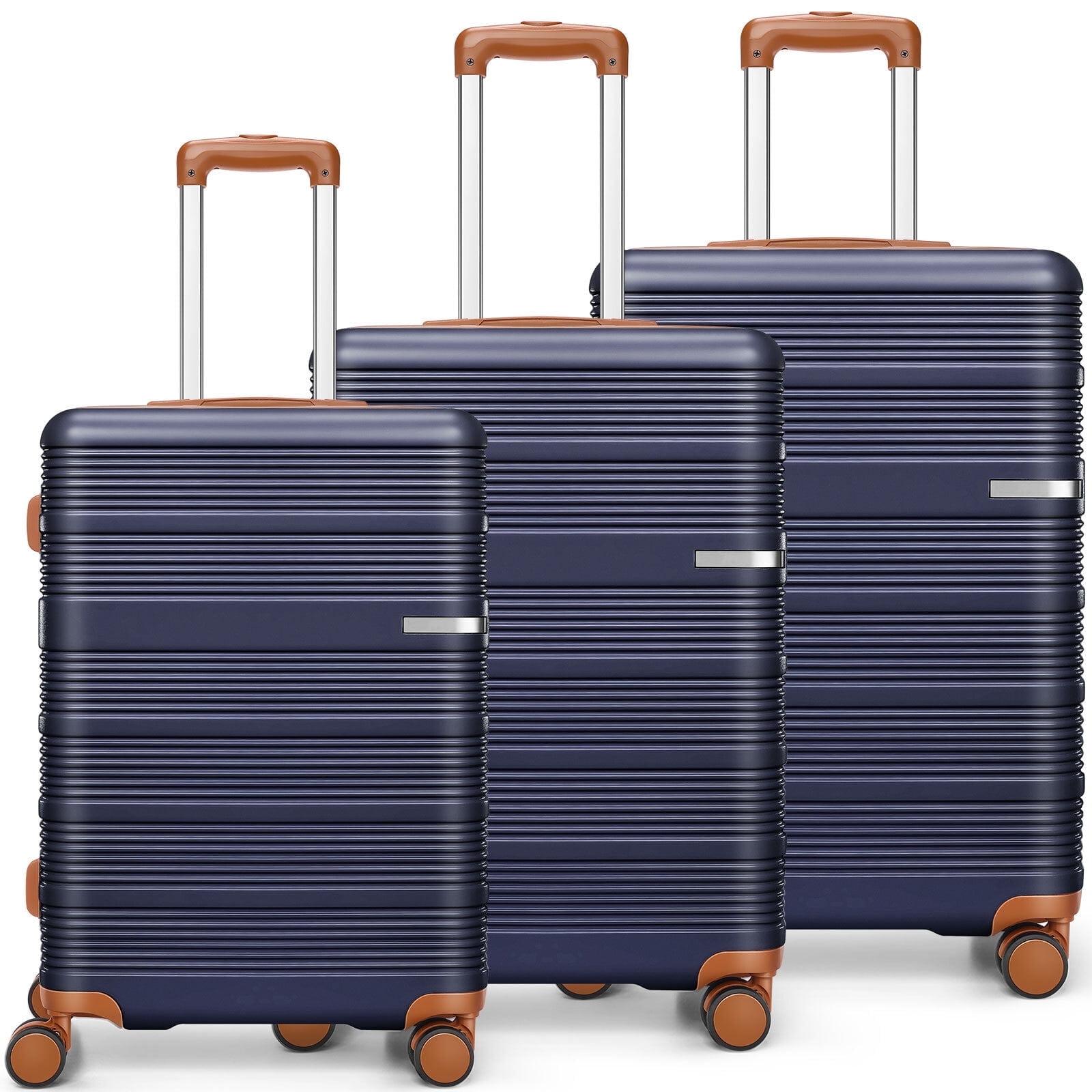 COBIZI 3 Piece Hardshell Luggage Set, Suitcase Set with Spinner Wheels and TSA Lock, 20/24/28 in, Blue