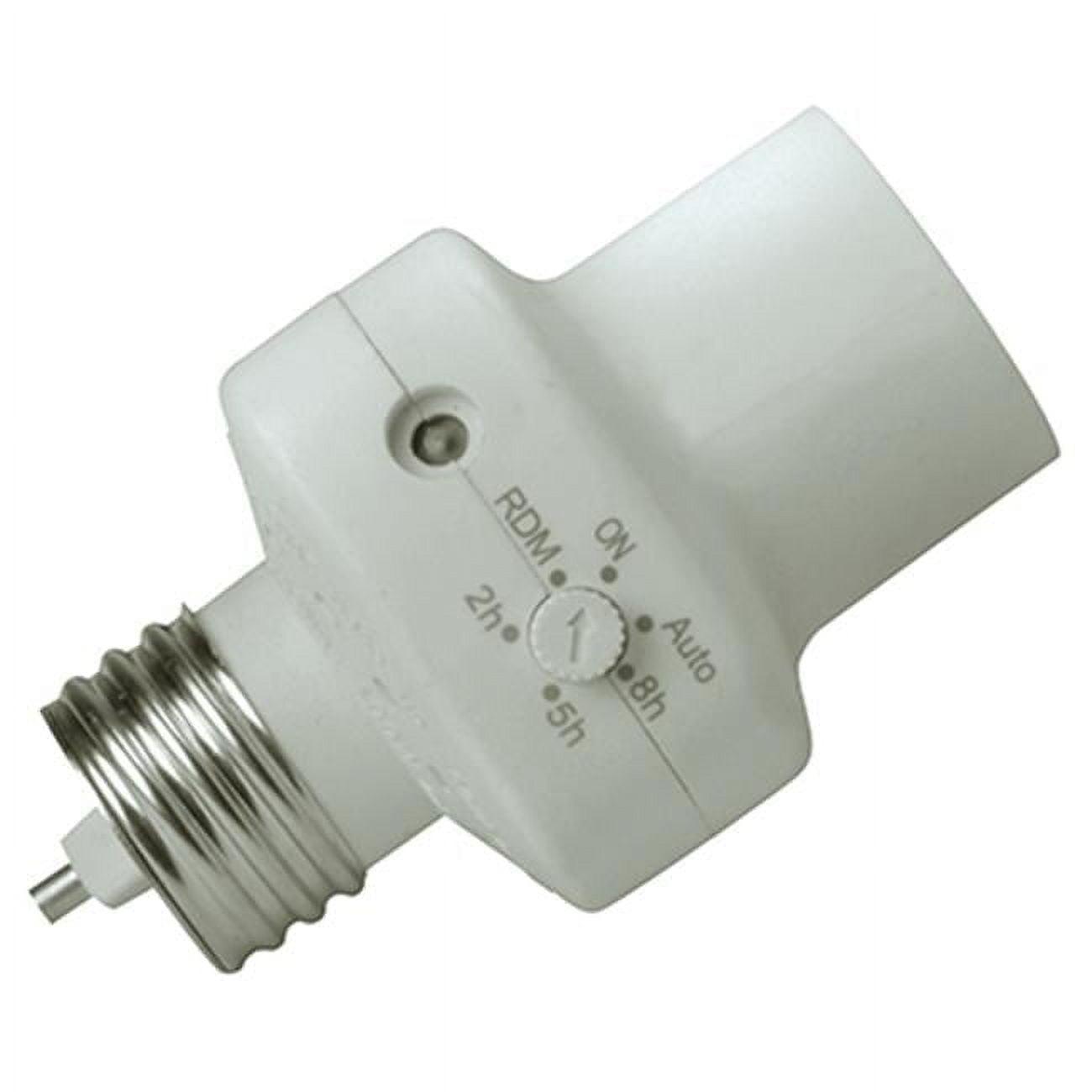 White Indoor Light Control Socket with Photocell Timer