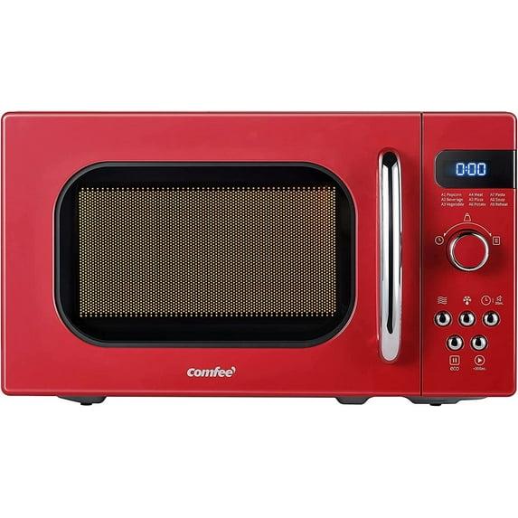 Comfee Retro 0.7-cu ft 700-Watt Countertop Microwave (Red)