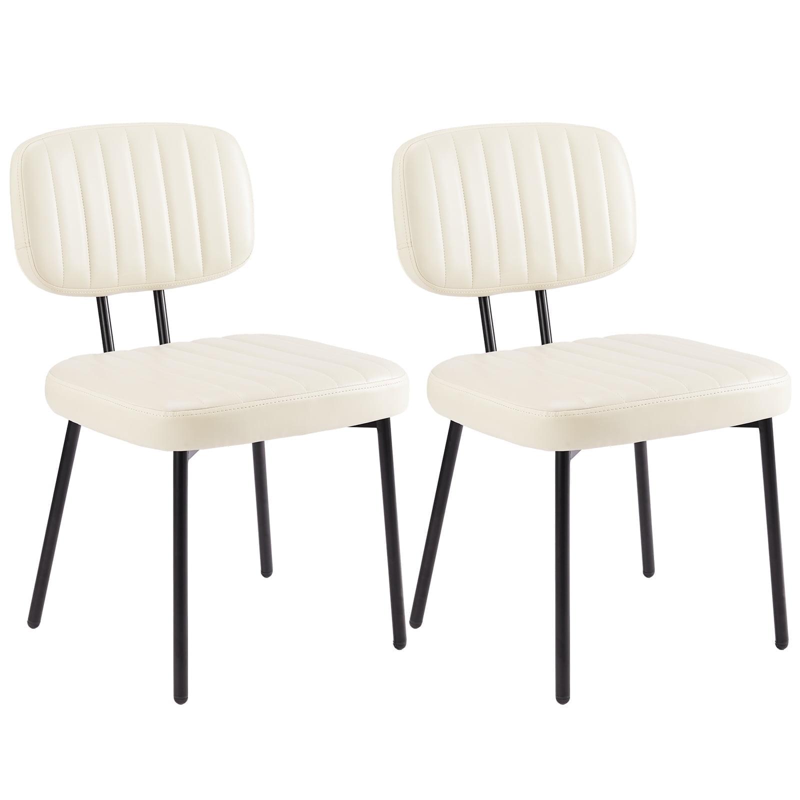 CONCETTA Mid-century Modern Dining Chairs, Kitchen Chairs Set of 2, White