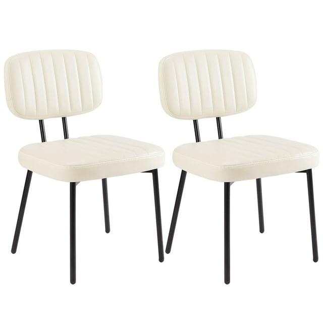 CONCETTA Mid-century Modern Dining Chairs, Kitchen Chairs Set of 2, White