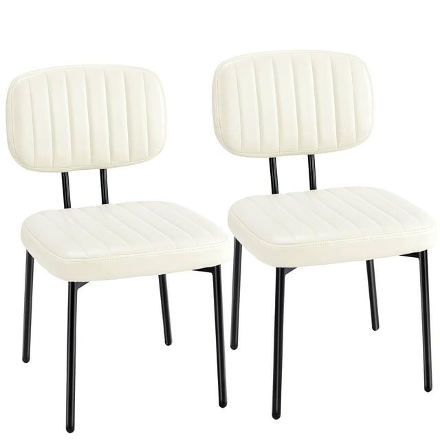CONCETTA Mid-century Modern Dining Chairs, Kitchen Chairs Set of 2, White