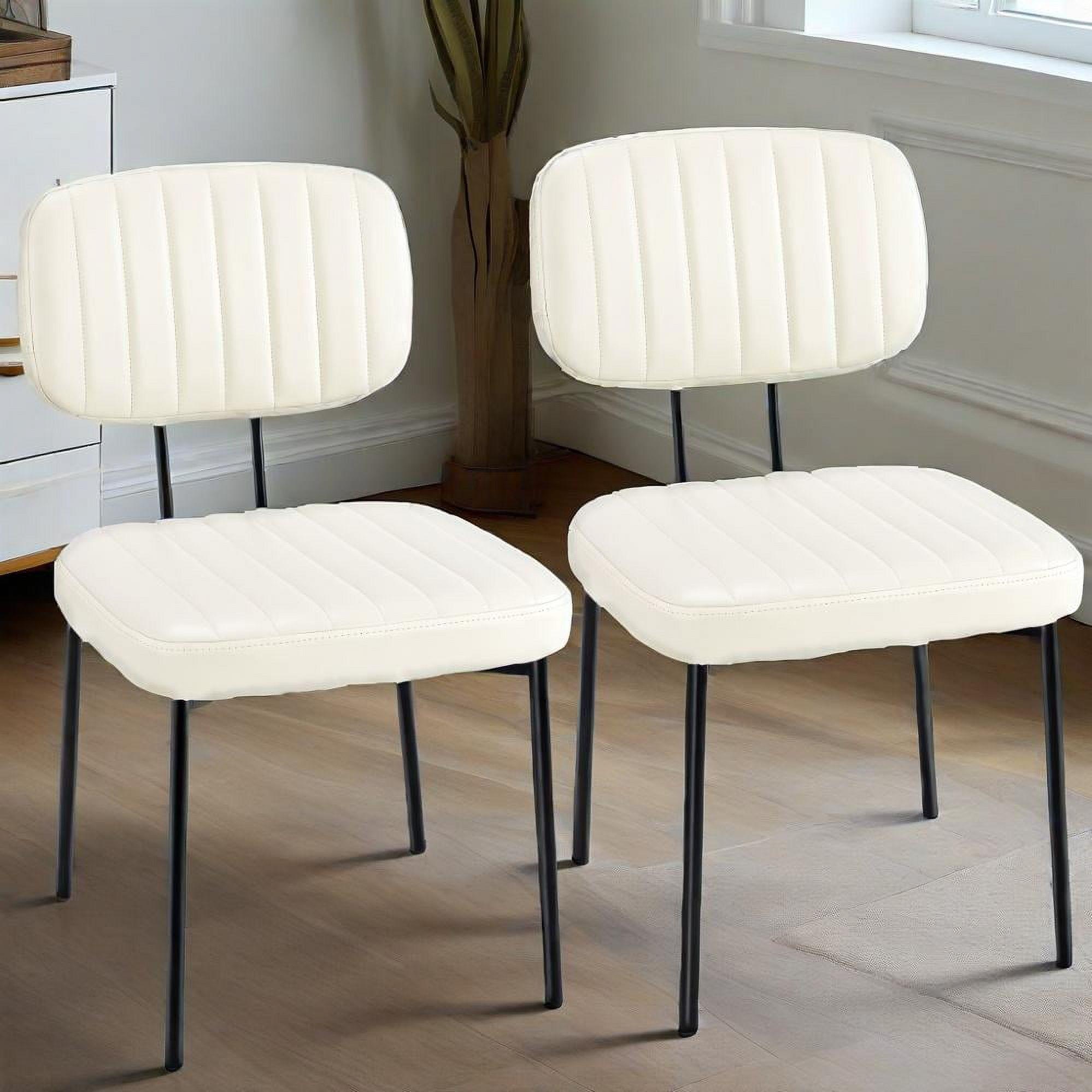 CONCETTA Mid-century Modern Dining Chairs, Kitchen Chairs Set of 2, White