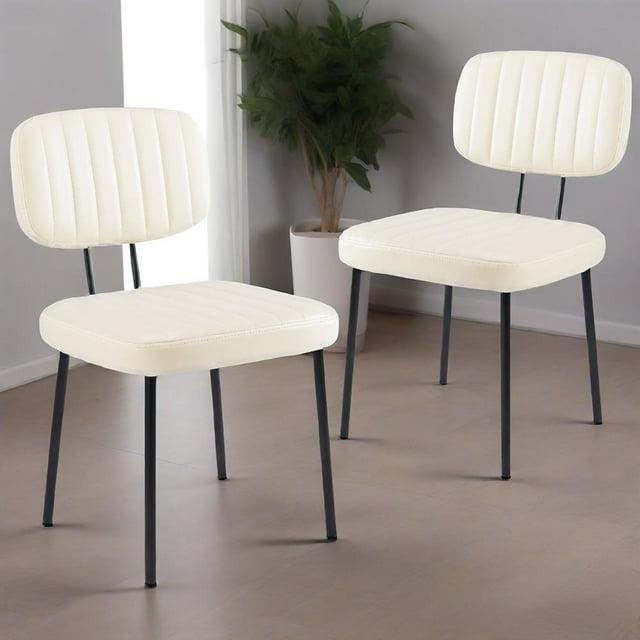CONCETTA Mid-century Modern Dining Chairs, Kitchen Chairs Set of 2, White