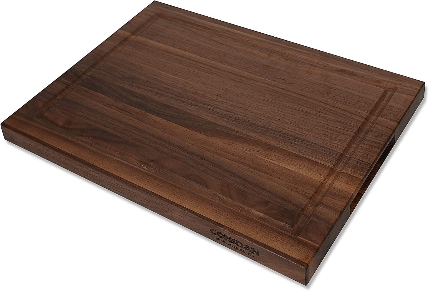 CONSDAN CONSDAN Cutting Board, Prefinished Butcher Block Cutting Board Solid Walnut Edge Grain Cutting Board