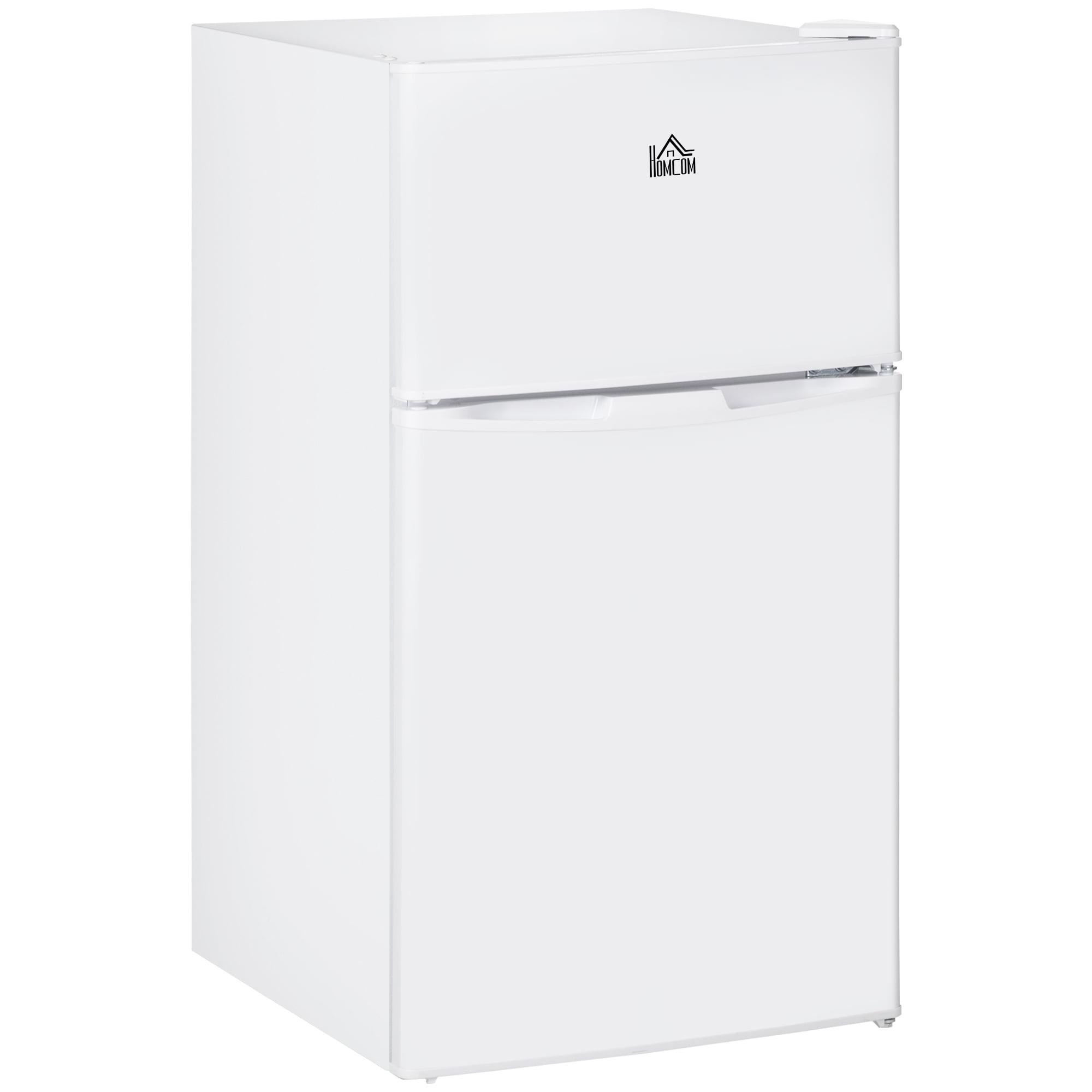 COOKCOK 3.2 Cu.Ft Mini Fridge with Freezer, Double Door with Adjustable Thermostat, Shelf for Bedroom, Dorm, Home Office, Energy Efficient, White