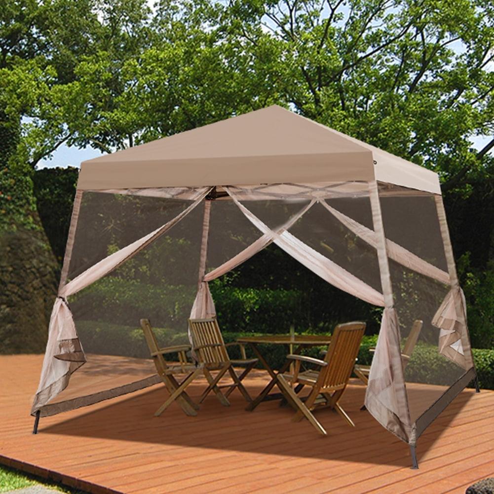 COOS BAY 10 Ft. W X 10 Ft. D Steel Pop Up Slant Leg Patio Gazebo With Netting