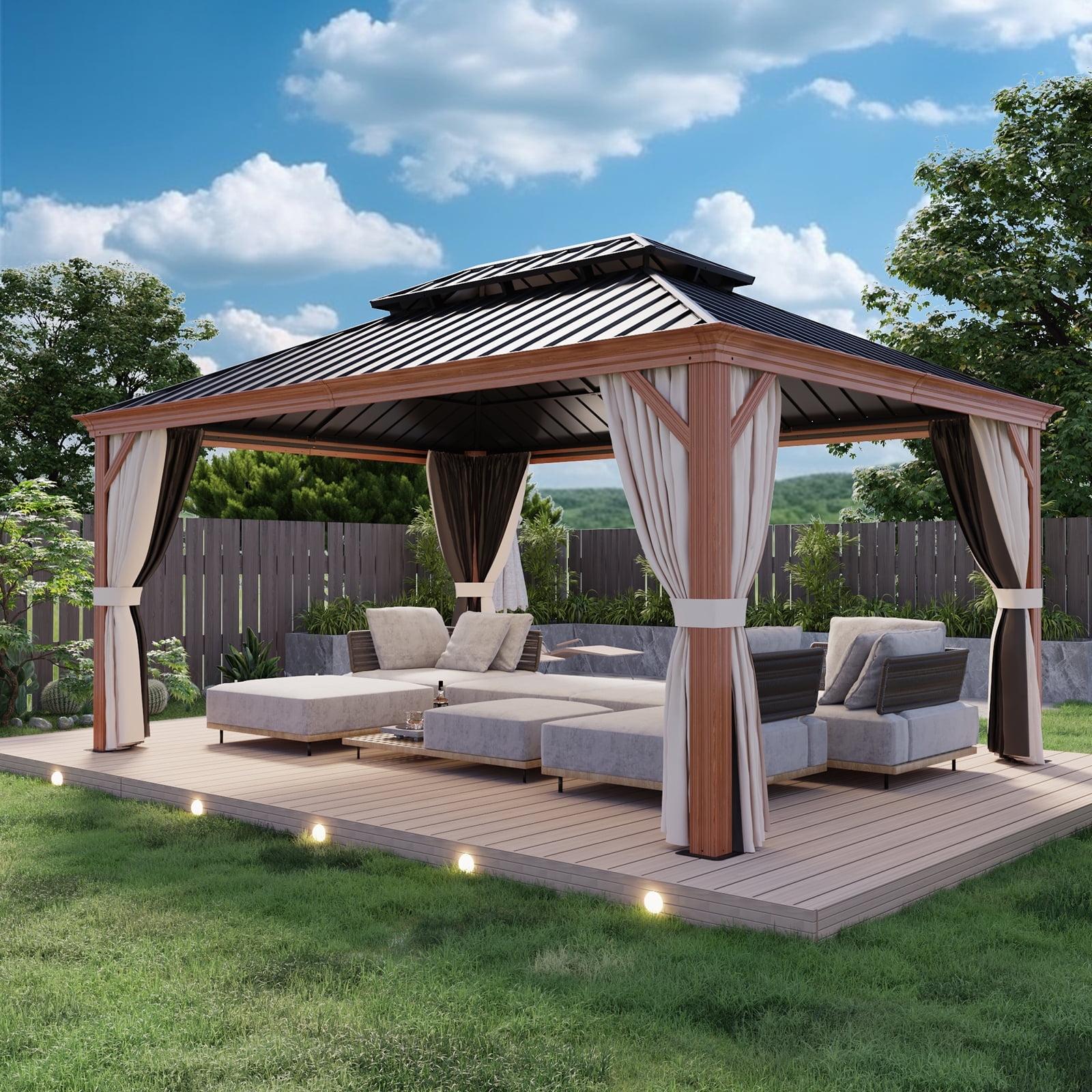 COOS BAY 16 Ft. W x 12 Ft. D Steel Patio Gazebo, Hardtop Gazebo