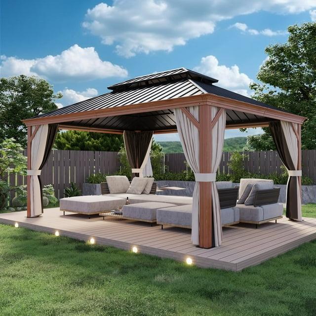 COOS BAY 16 Ft. W x 12 Ft. D Steel Patio Gazebo, Hardtop Gazebo