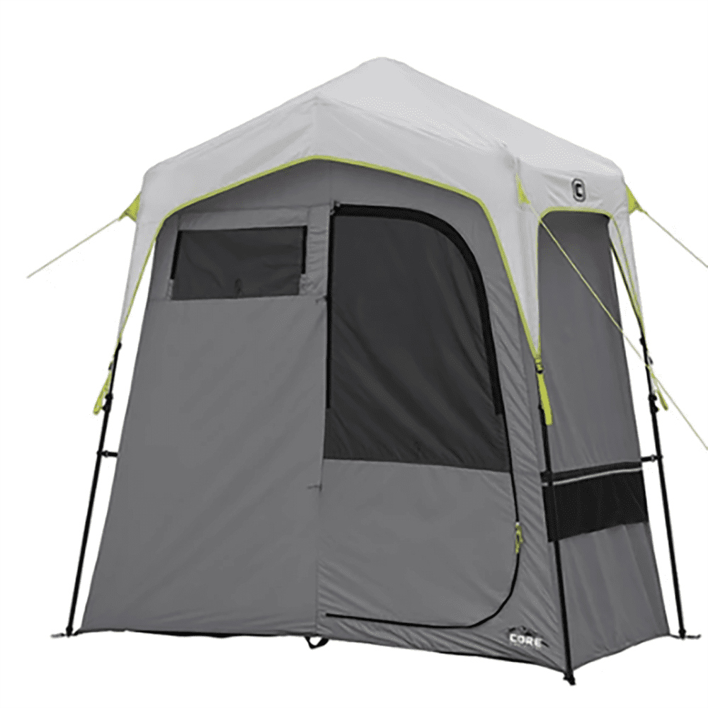 CORE Gray and Black 2-Room Instant Camping Shower Tent