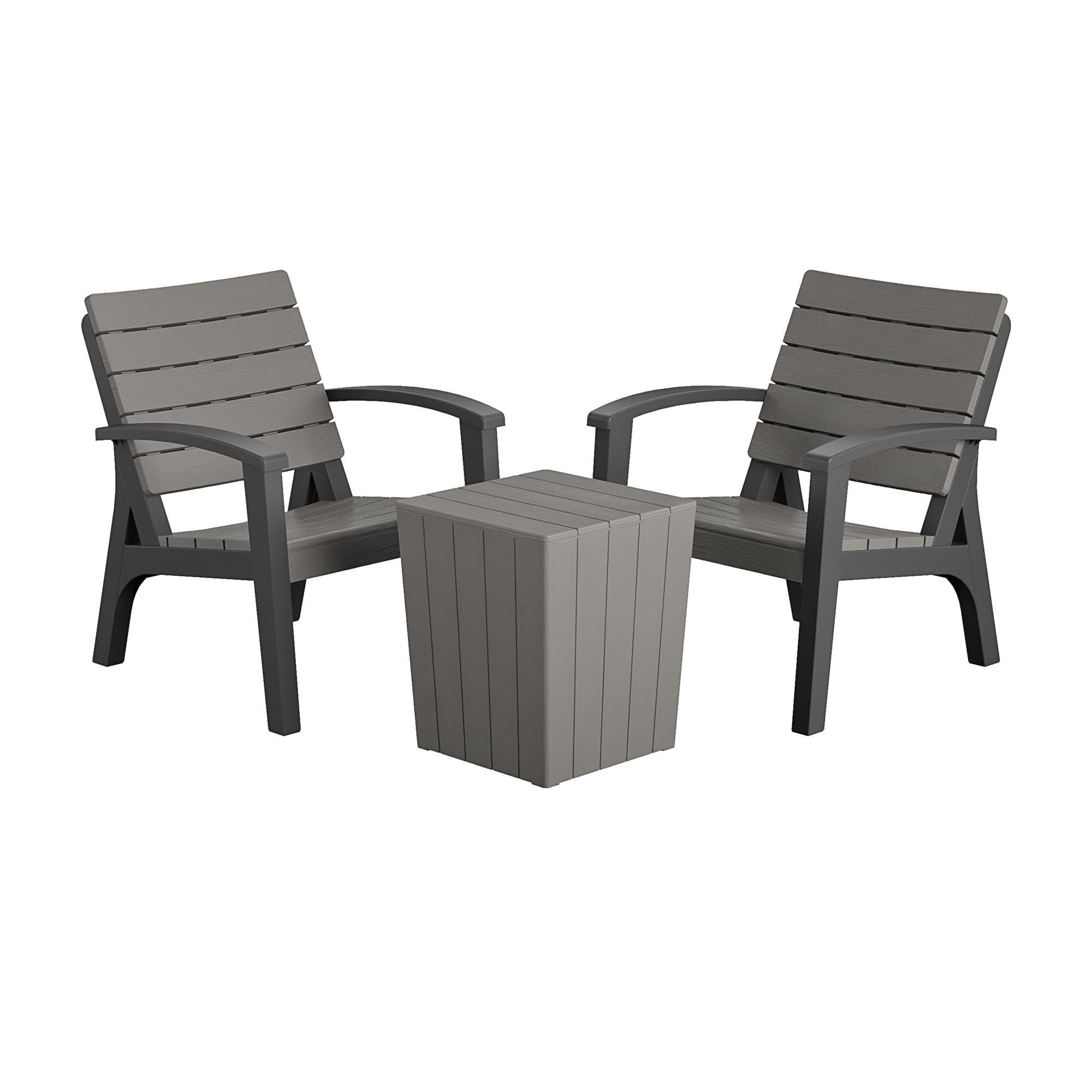 COSCO Jetson 3-Piece Conversation Set with Coffee Table and 2 Armchairs, Gray/Black