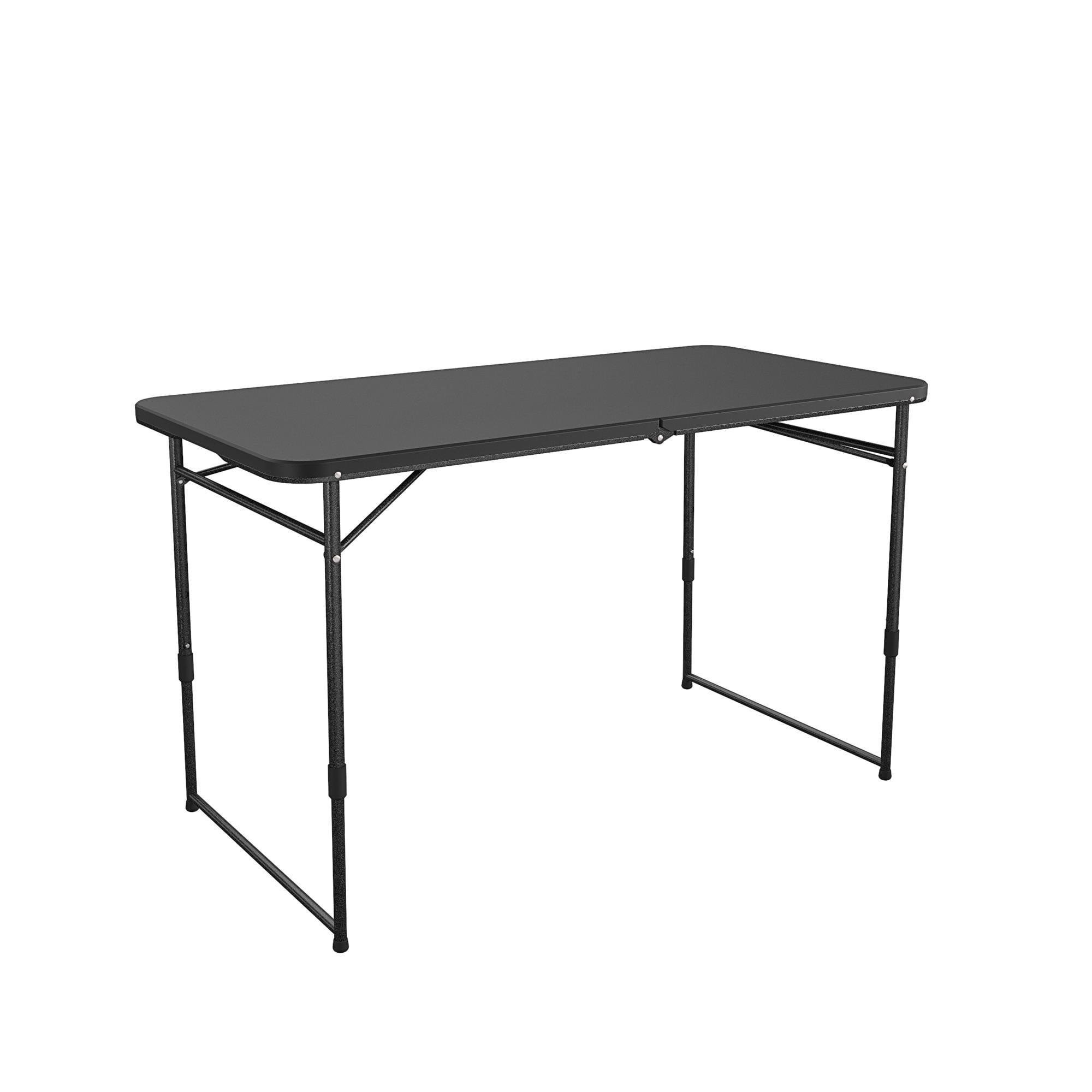 COSCO 4 ft Black Adjustable Height Folding Resin Utility Table