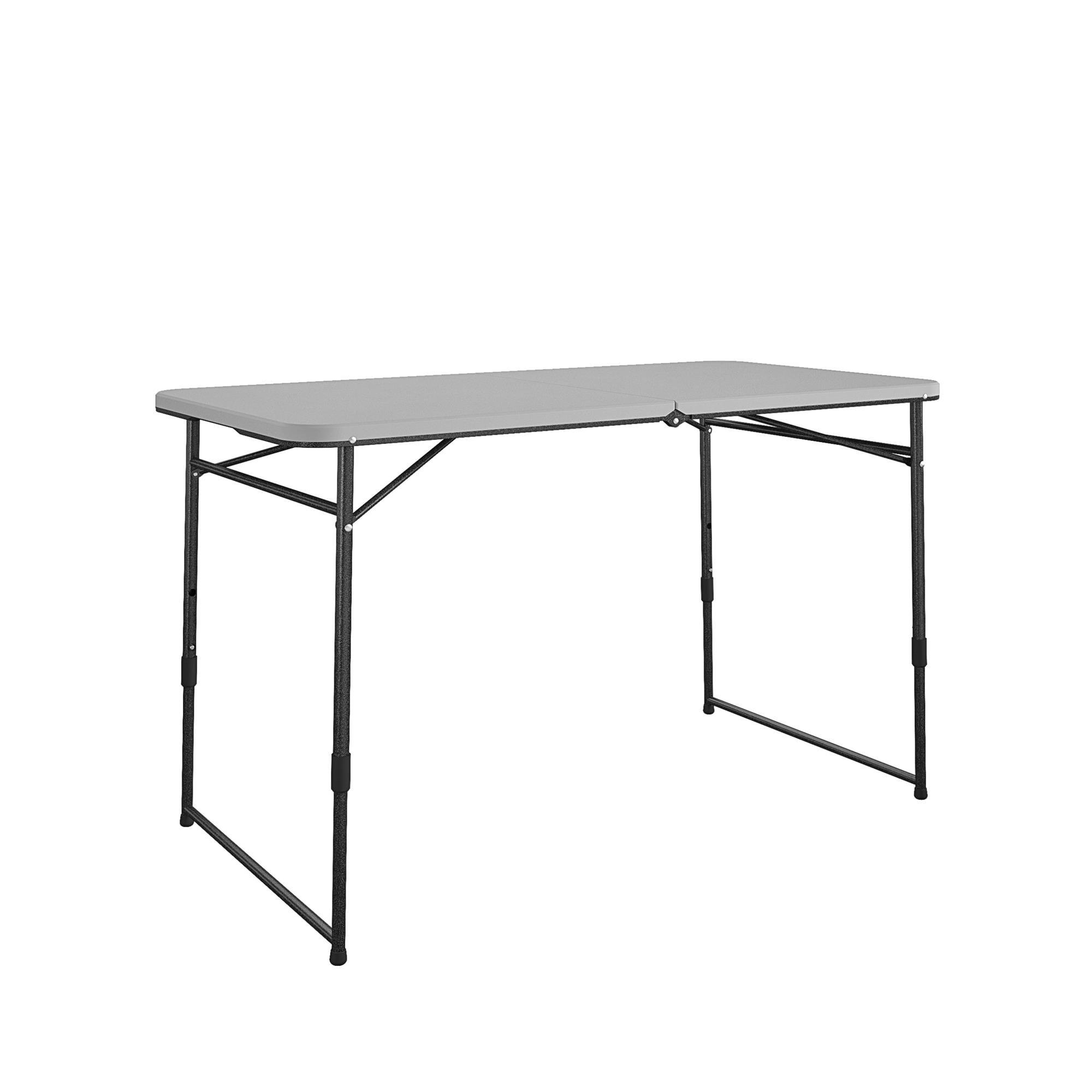 Gray Adjustable Height Fold-in-Half Portable Utility Table