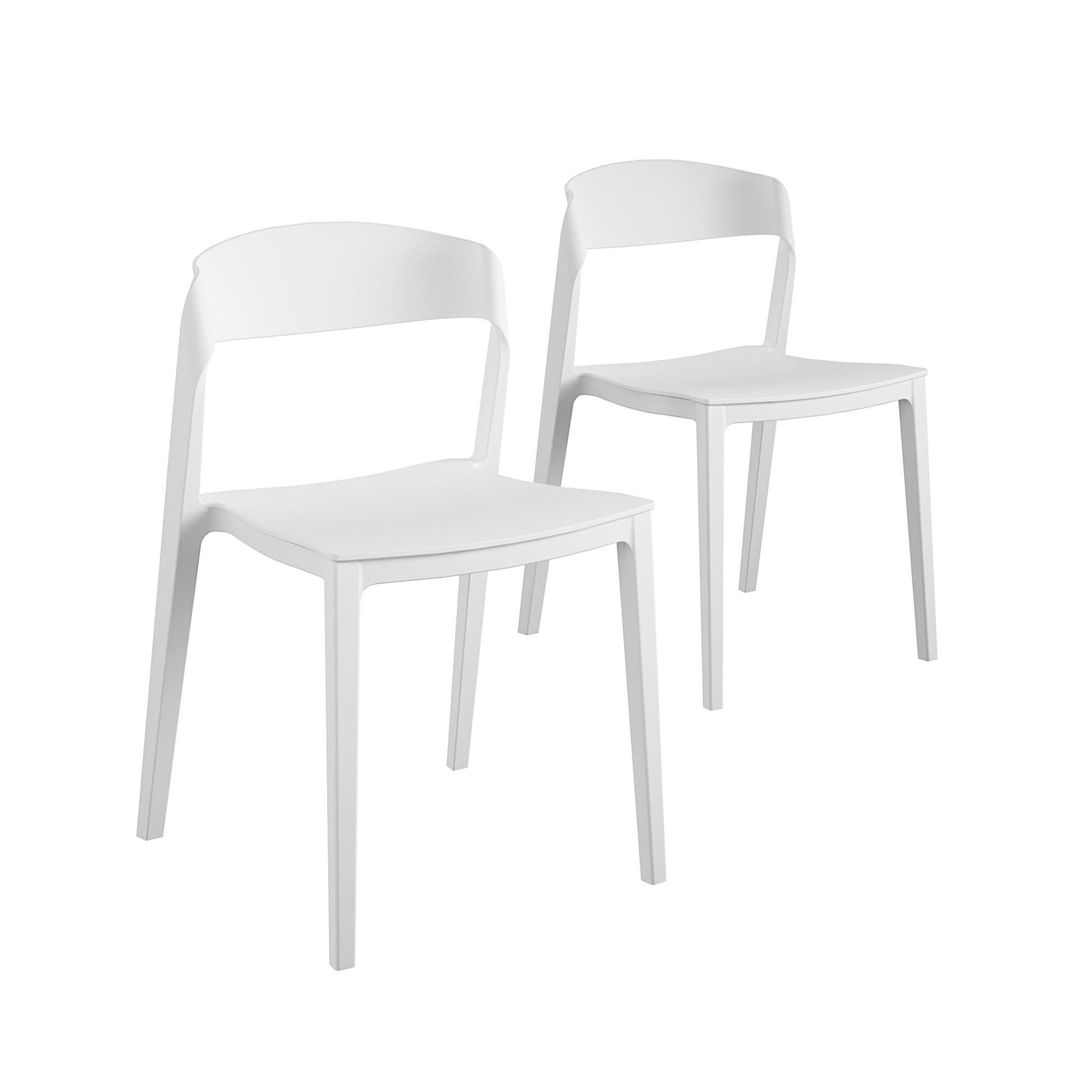 COSCO Outdoor/Indoor Stacking Resin Chair with Ribbon Back