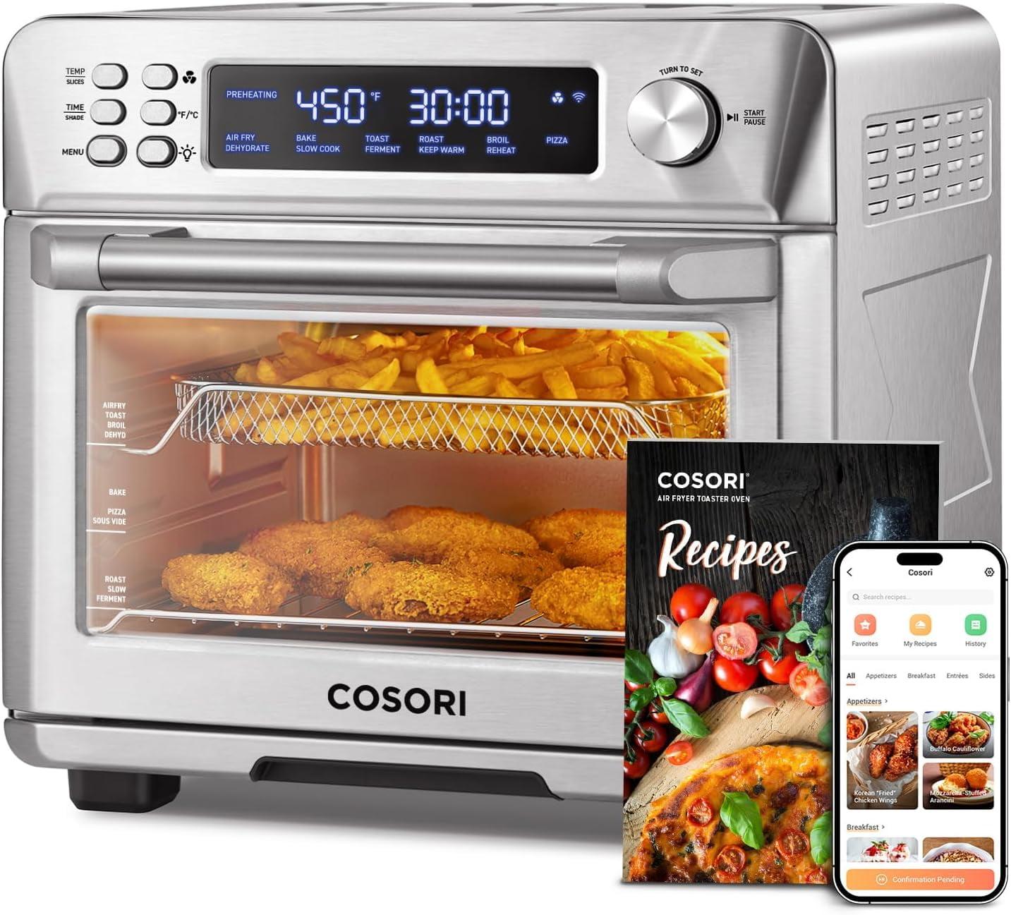 COSORI 26QT Stainless Steel Digital Air Fryer Toaster Oven