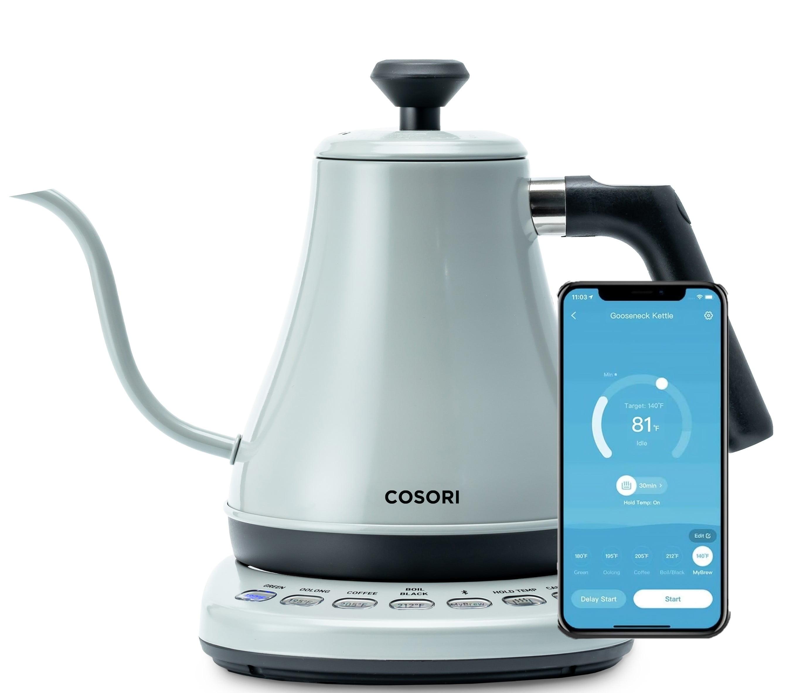 Cosori Light Gray Stainless Steel Smart Gooseneck Kettle