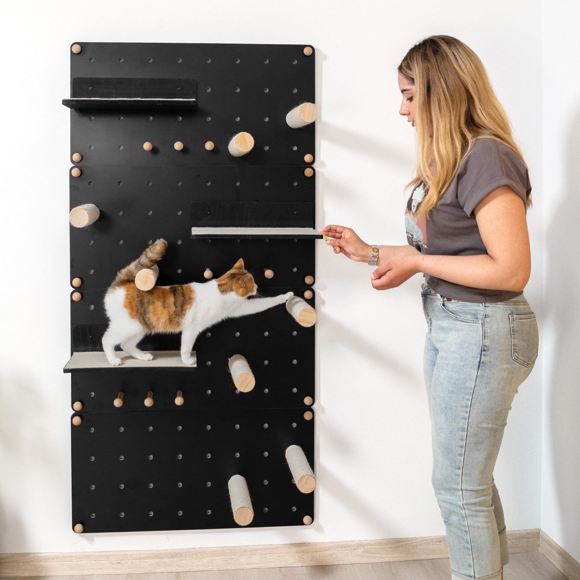 COZIWOW DIY Wall-Mounted Cat Climber Set Cat Wall Steps Climbing Frame Scratching Posts and Platforms