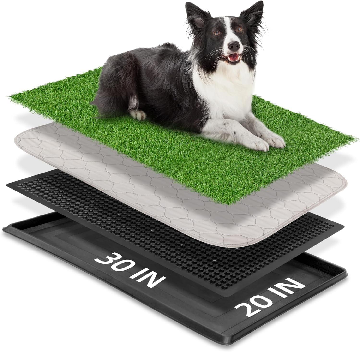 Large Washable Dog Grass Pad with Tray