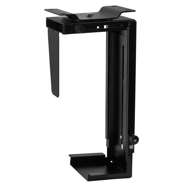 Black Adjustable Wall or Under Desk CPU Mount