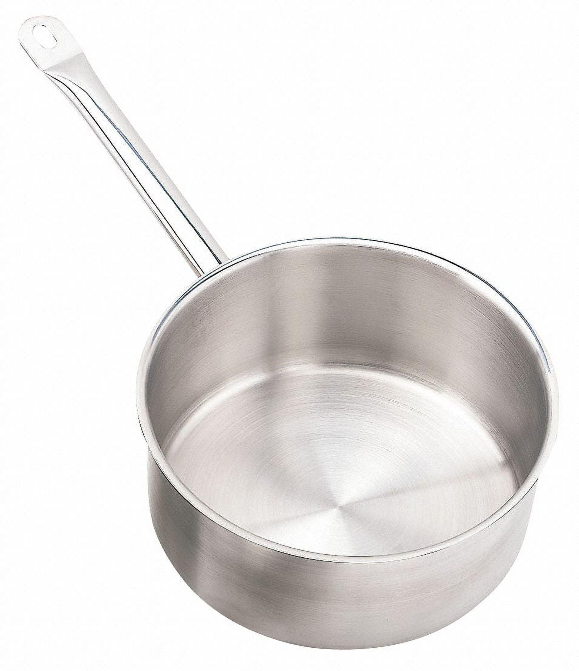 18" Silver Aluminum Stainless Steel Saute Pan with Lid