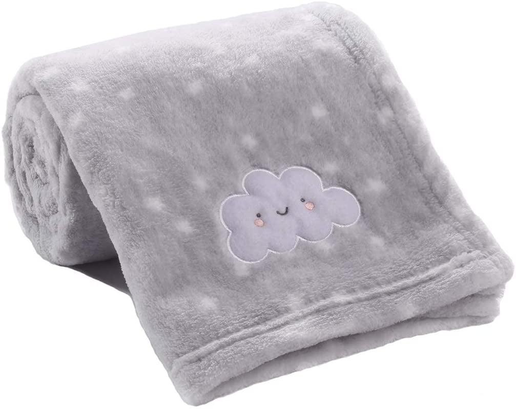 CREVENT 30''X40'' Cute Cozy Fluffy Warm Baby Blanket for Boys Infants Toddlers' Bedding Crib Cot Stroller, Baby Shower Birthday Newborn's Gift - Grey Cloud